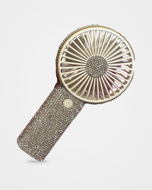 Rechargeable 3-Speed Handheld Glamour Fan, studio photo