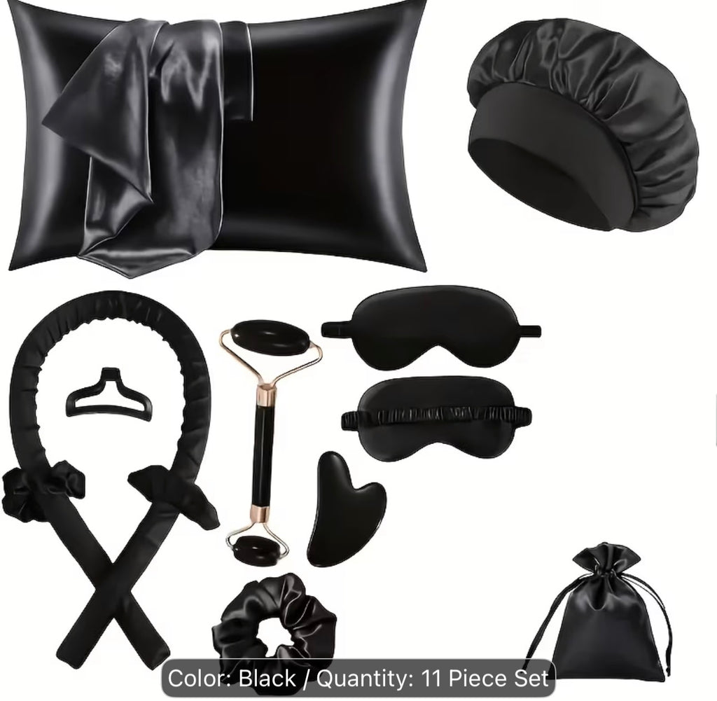 Satin Pillowcase Set With Accessories