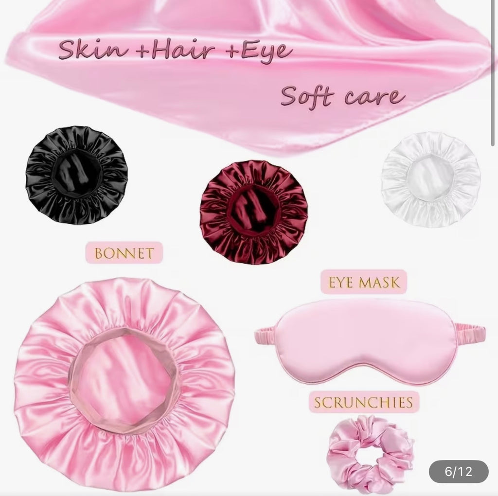Satin Pillowcase Set With Accessories
