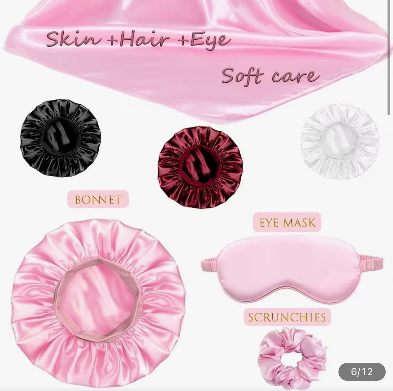 Satin Pillowcase Set With Accessories