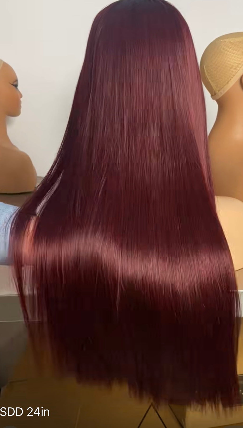 Custom Burgundy Double Drawn Wig