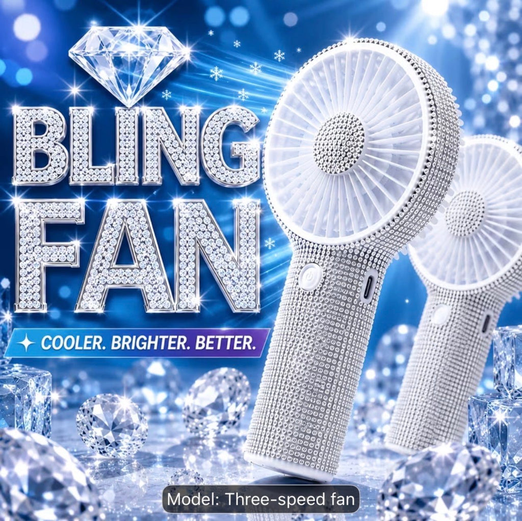 Rechargeable 3-Speed Handheld Glamour Fan