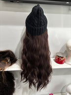 Knitted Skull Hat w/14” (Synthetic Hair)