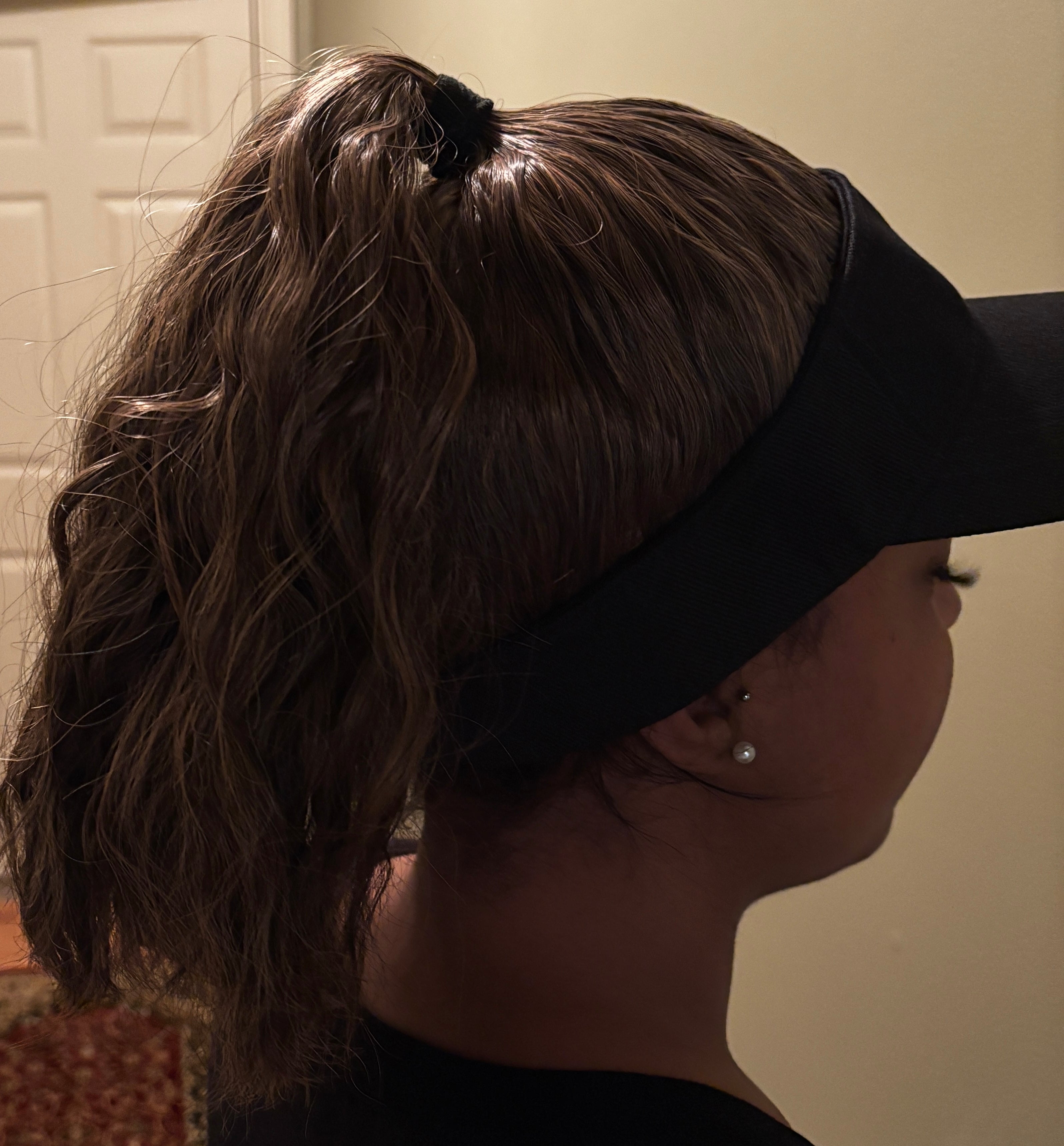 Black Ponytail Baseball Cap 14 Synthetic Hair