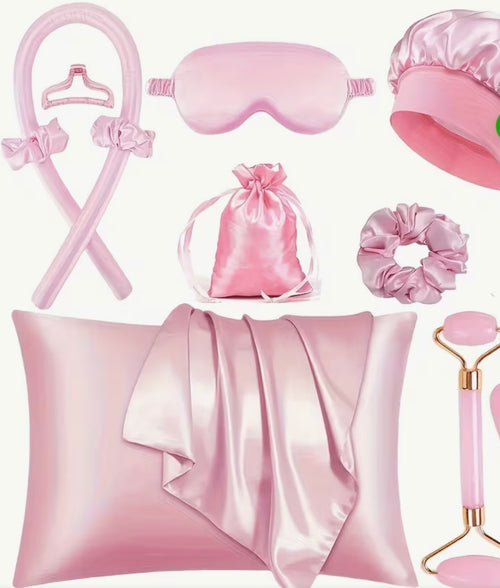 Satin Pillowcase Set With Accessories