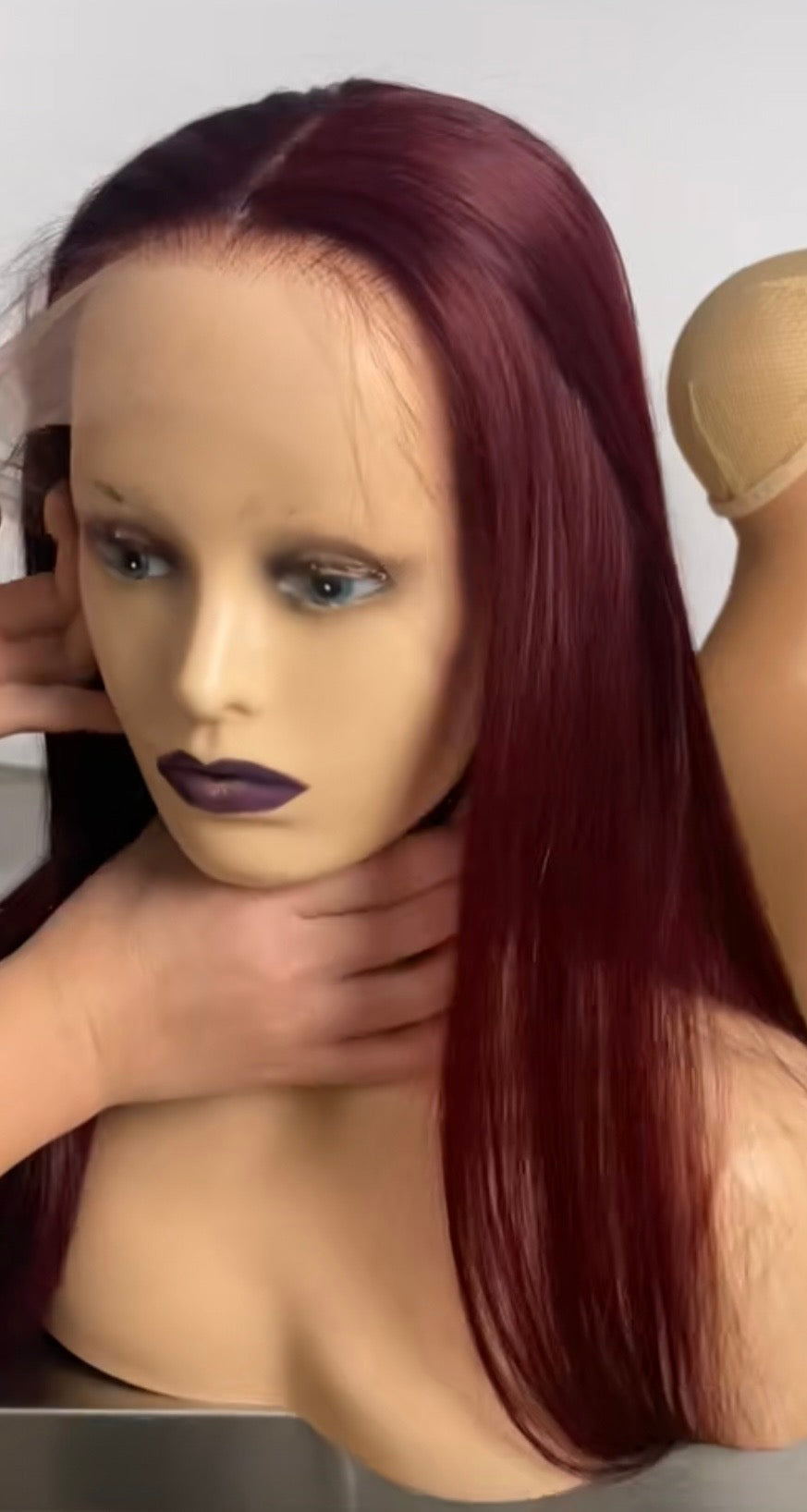Custom Burgundy Double Drawn Wig