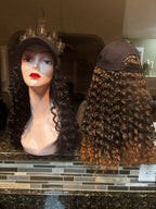 Black Baseball Cap w/16” Synthetic Hair