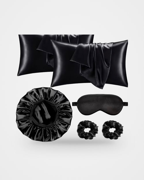 Satin Pillowcase Set With Accessories, studio photo